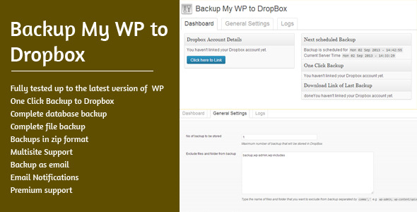 Backup My WP to Dropbox
