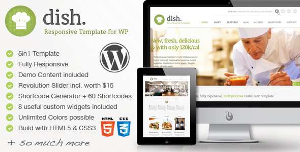 Dish Restaurant Multipurpose WordPress Theme