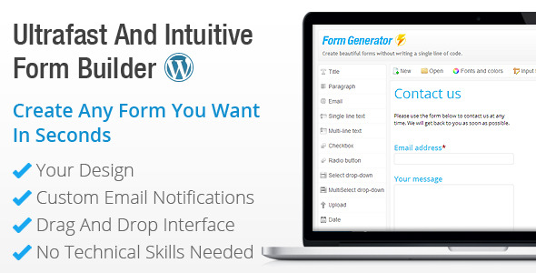 Form Generator-WordPress Contact Form Builder