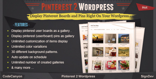 Pinterest to wordpress plugin