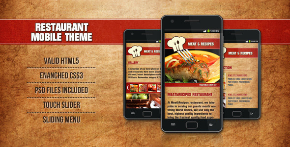 Restaurant Mobile Theme Meat&Recipes