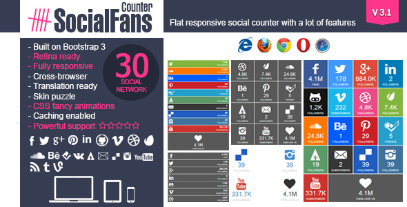 SocialFans - WP Responsive Social Counter Plugin