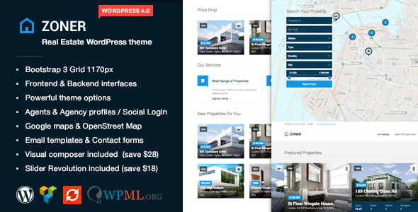 Zoner - Real Estate WordPress theme
