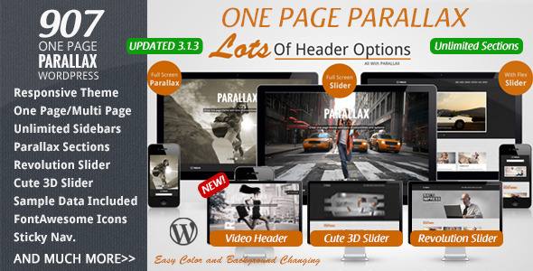 907 - Responsive WP One Page Parallax