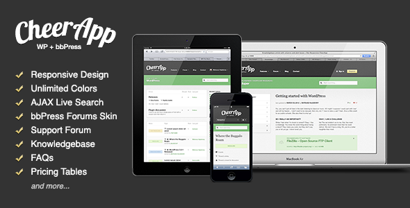 CheerApp - Responsive App WP- bbPress Theme