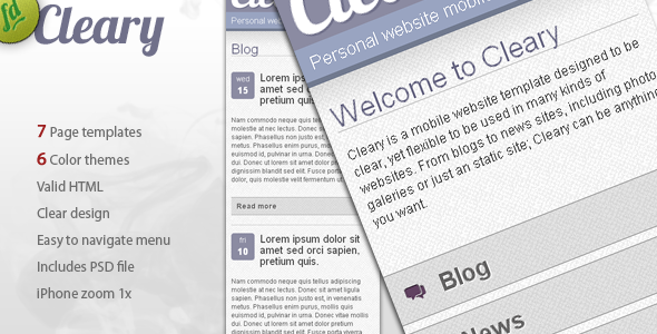 Cleary - Multipurpose Liquid Mobile Template