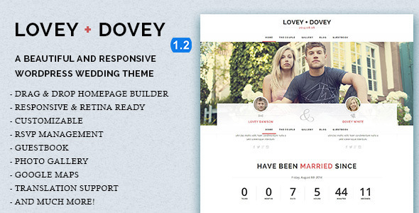 Lovey Dovey - Responsive WordPress Wedding Theme
