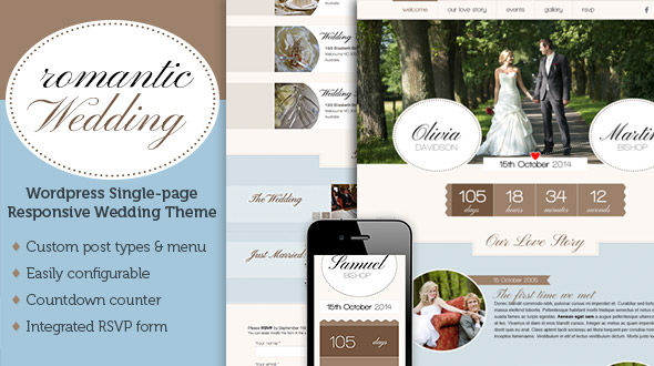 Romantic Wedding – one page responsive wedding theme