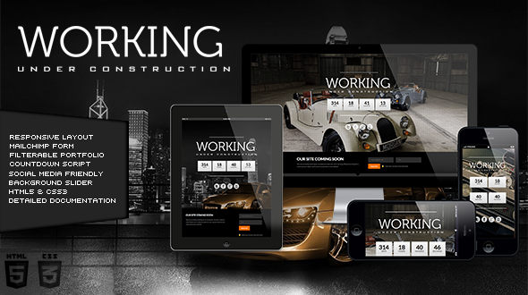 Working – Responsive Under Construction Template