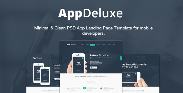 AppDeluxe - App Landing Page PSD Template
