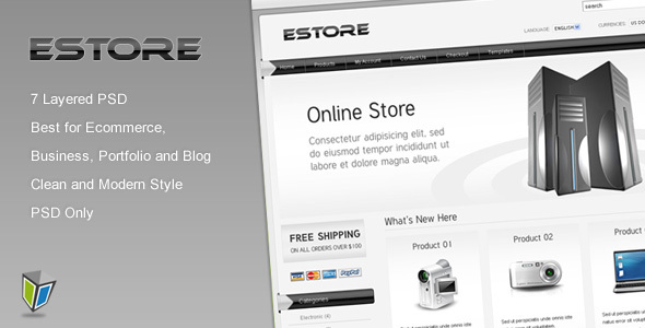EStore - PSD Template for Ecommerce