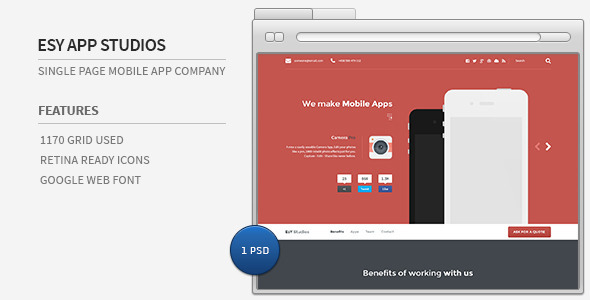 EsY App Studios - Single Page Mobile App Company