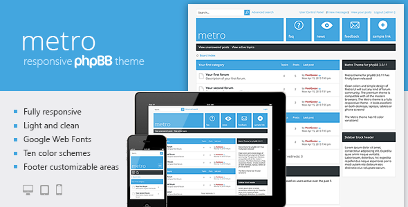 Metro - A Responsive Theme for phpBB3