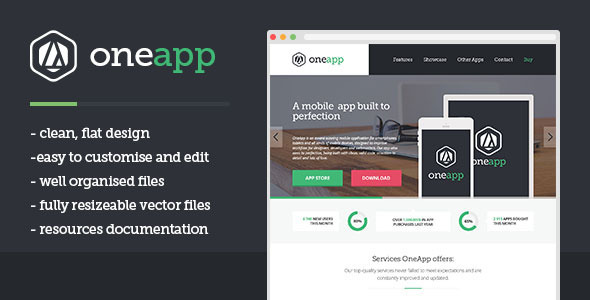 OneApp - Flat One-page App Template