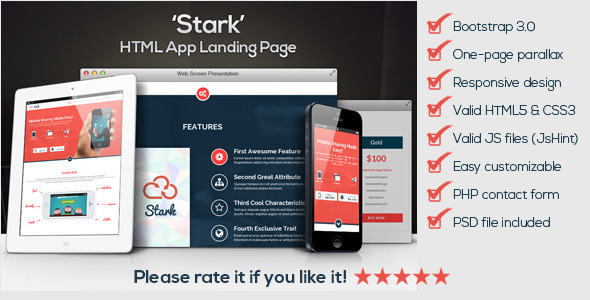 Stark - Animated HTML App Landing Page