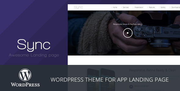 Sync - WordPress App Landing Page