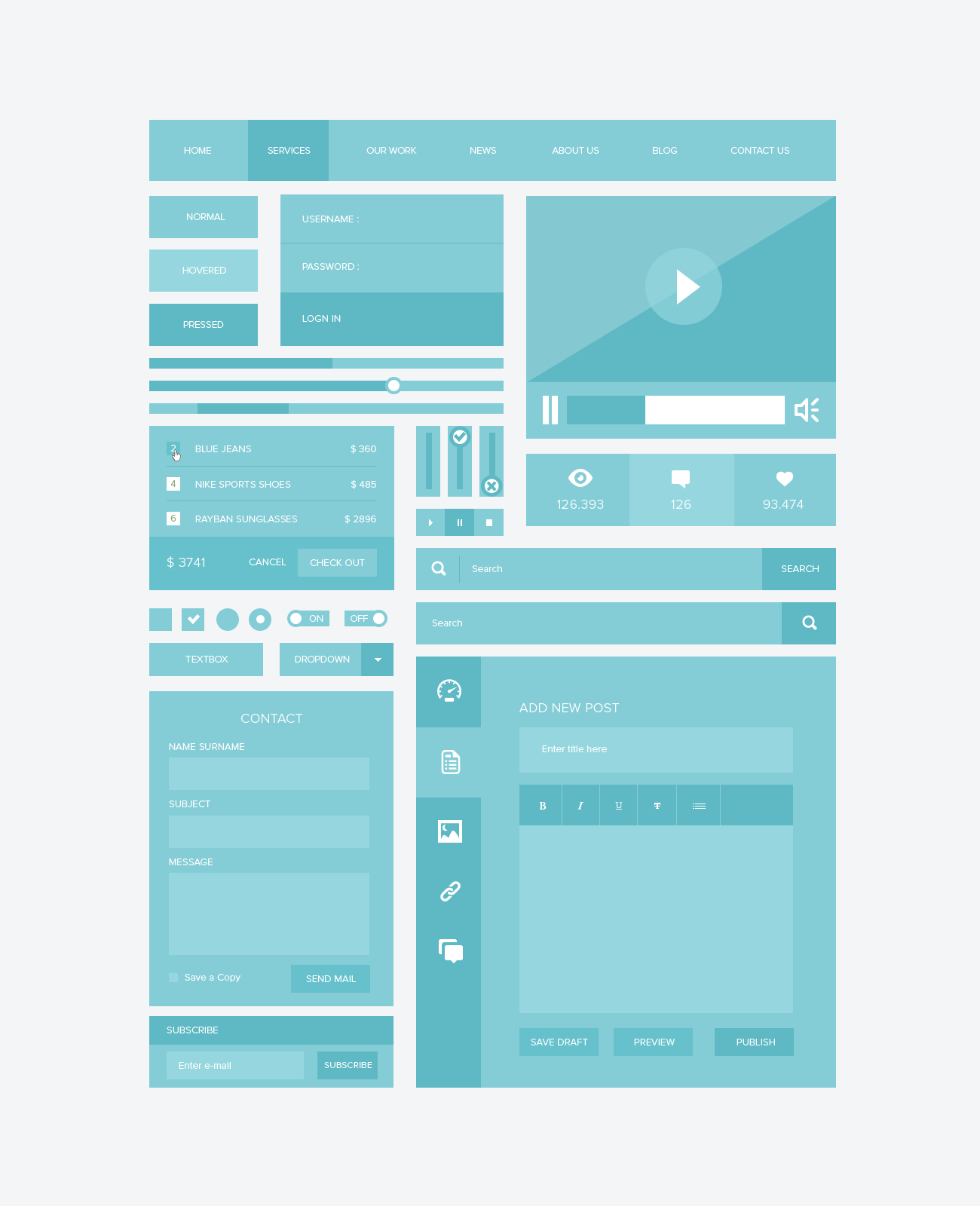 Download 55 Best Free Psd Flat Ui Kits Designmaz PSD Mockup Templates