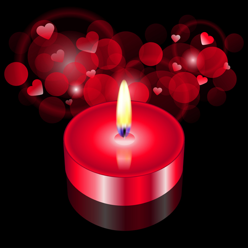 Vector illustration of red candle
