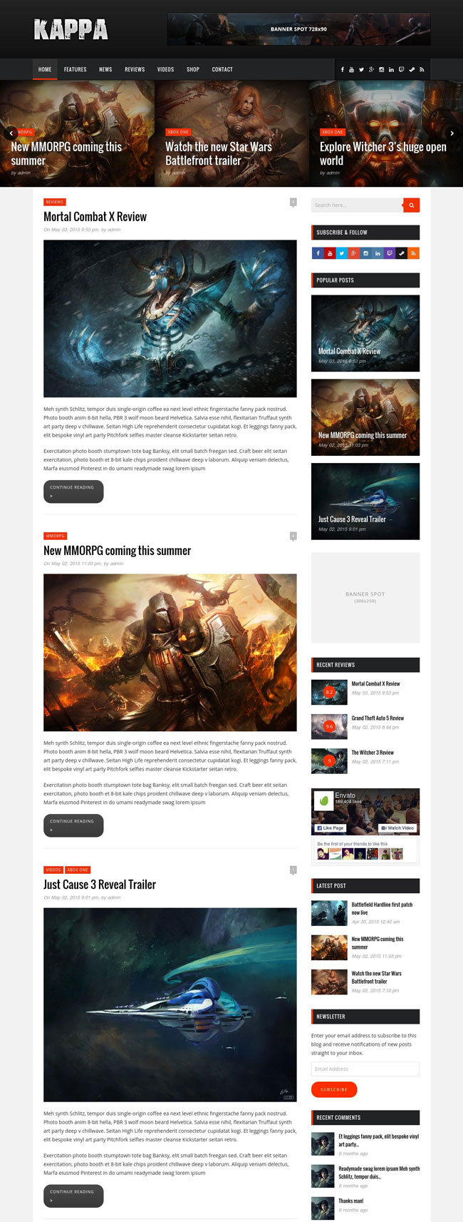 Free Gaming Portal WordPress Theme & Website Template