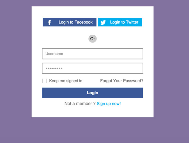 Facebook Login & Signup Page using HTML CSS