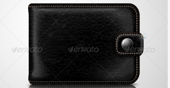 Classic Black Wallet Leather Textured