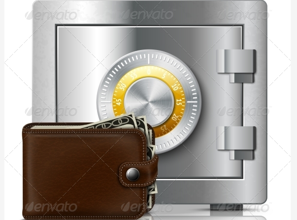 Leather Wallet and Safe with Code Lock