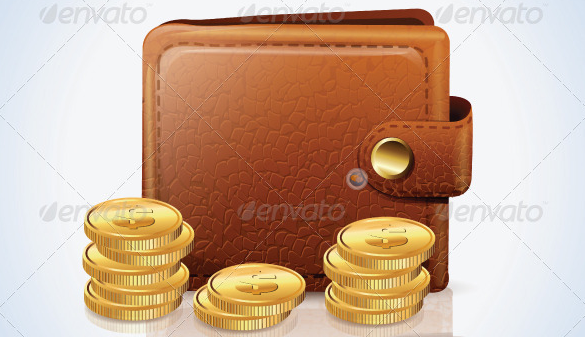 Leather Wallet with Money