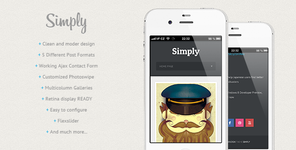 Simply - Clean HTML5 & CSS3 Mobile Theme