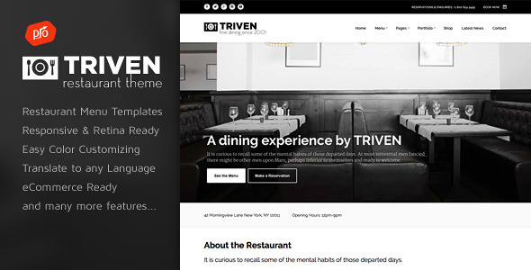Triven - Restaurant & Winery Theme
