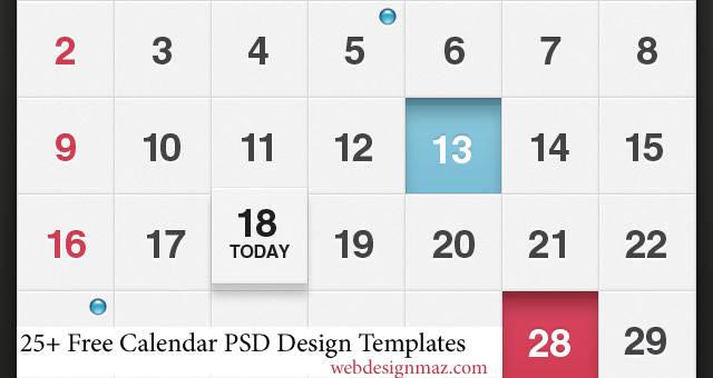 25+ Free Calendar PSD Design Templates