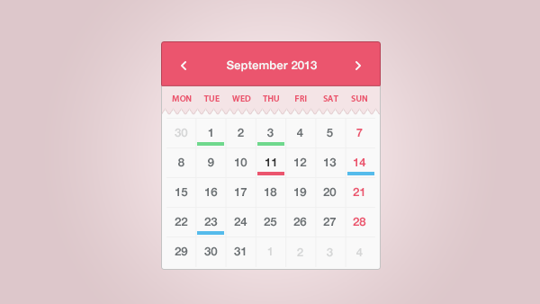 Simple & Sweet Calendar Widget