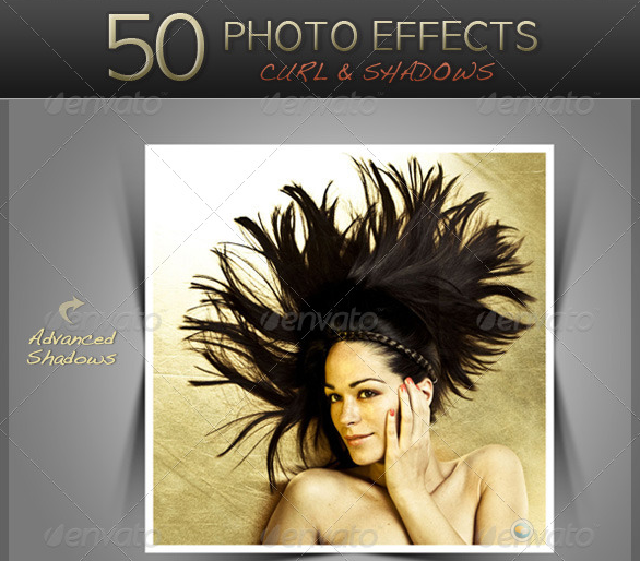 50 Photo Effects - Curl & Shadows