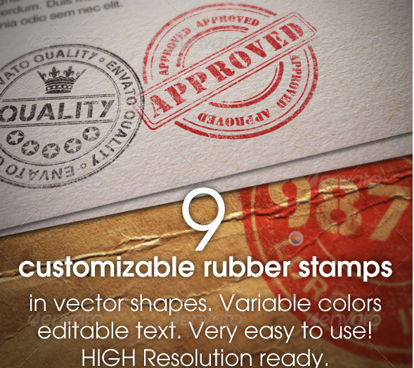 9 Customizable Rubber Stamps