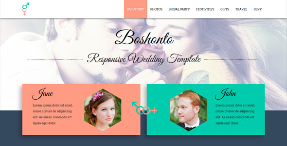 Boshonto Responsive Wedding Template