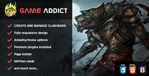 Game Addict - Clan War Gaming Theme