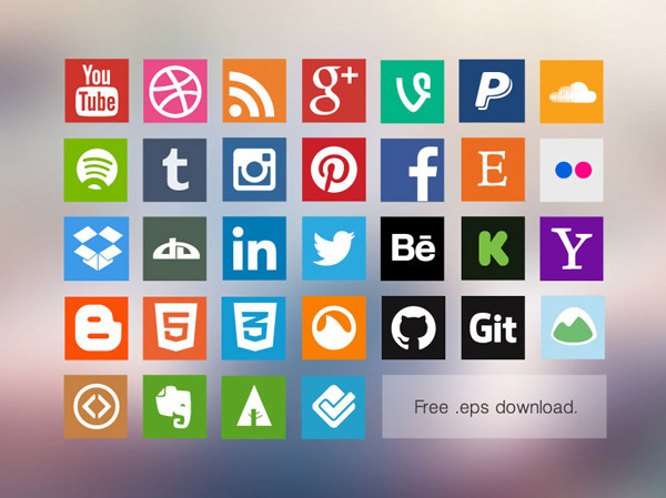 Free-Flat-Social-Media-Icon-Set