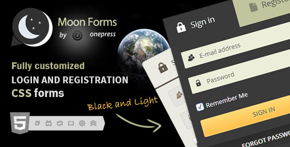 Moon Forms - Login & Registration CSS Forms
