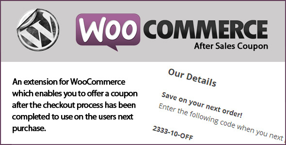 Woocommerce After Sales Coupon