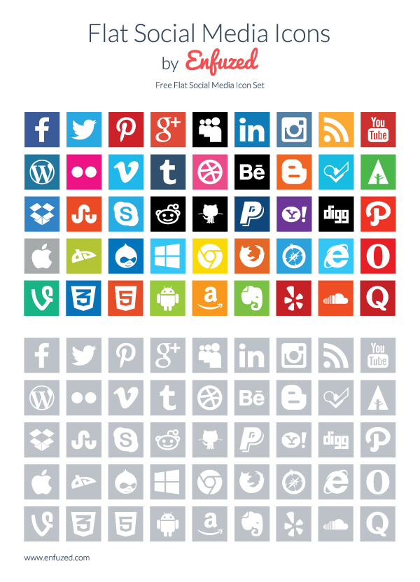 free-flat-social-media-icons