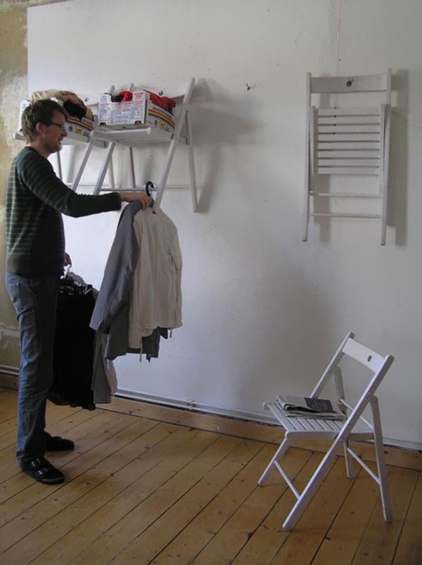 Chair Into Shelf-Closet Unit