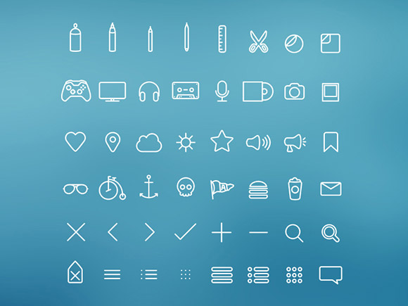 Hangloose – 50 PSD thin icons