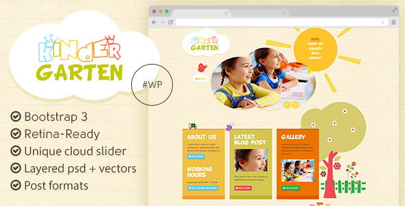 Kindergarten - Bootstrap 3 WordPress Theme