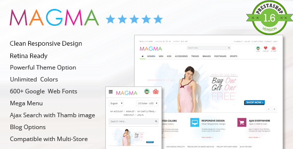 MAGMA - Fashion Responsive PrestaShop Template