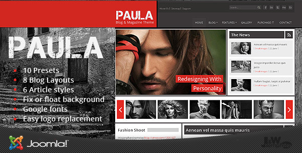 Paula - Blog & Magazine Joomla Theme