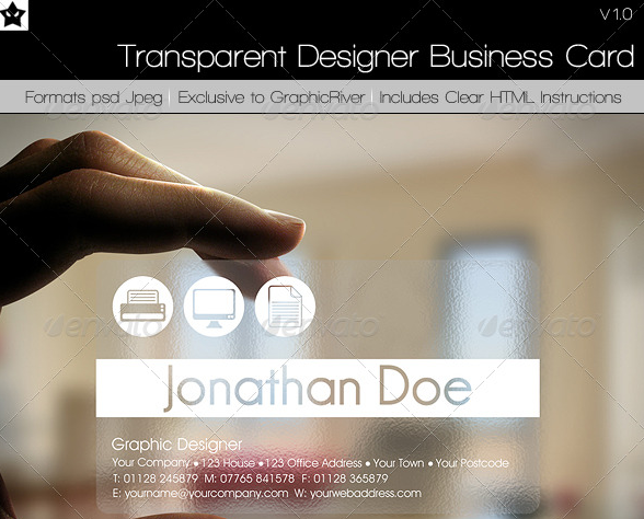 Transparent Designer Business Card