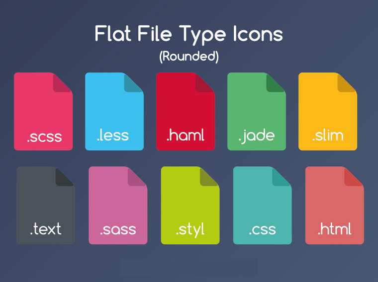 Flat File Type Vector Icons