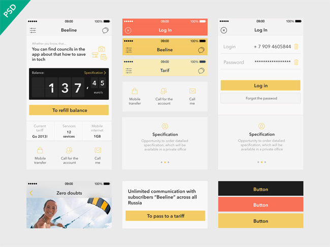 psd-beeline-app-ui-kit