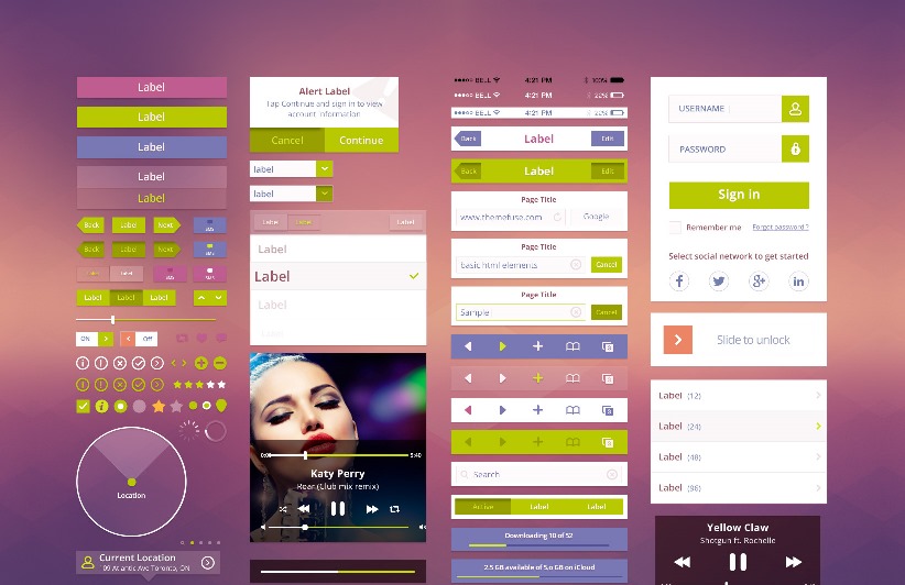 PSD Music App UI Kit