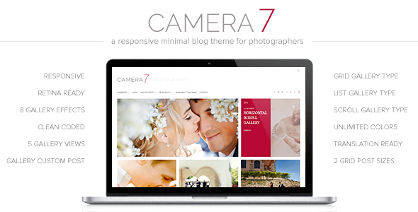 Camera 7 - Minimal Photography WordPress Theme