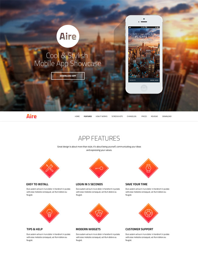 aire-app-landing-page-html5less-template